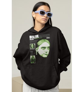 Billie Eilish Baskılı Unisex Oversize Şarkıcı Hoodie