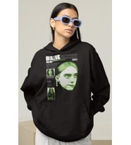 Billie Eilish Baskılı Unisex Oversize Şarkıcı Hoodie