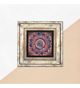 Mandala Taş Duvar Tablosu - Çerçeveli Taş Tablo - Dekoratif Duvar Sanatı - Modern Ev ve Ofis Duvar Dekoru T1-226