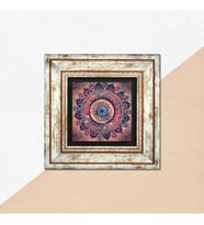 Mandala Taş Duvar Tablosu - Çerçeveli Taş Tablo - Dekoratif Duvar Sanatı - Modern Ev ve Ofis Duvar Dekoru T1-226