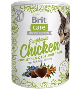 Care Superfruits Crunchy Snack, Süper Besinli (Deniz İğdesi Ve Yabanmersini), Tahılsız, Tavuklu, Kıtır Kedi Ödülü, 100 g