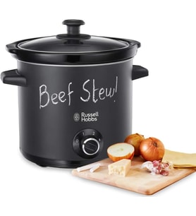 Hobbs Chalkboard 24180 – 56 ağır ateşte pişirici, 200 W, 3,5 l, Crock pot, Slow tencere mat, Tahta yüzey, siyah