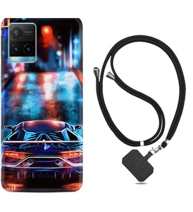 Vivo Y11S Y21S Y20 Y20S Y70 Kılıf Boyun Askılı Silikon Neon Cars 1724