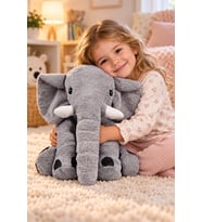 80 cm Uyku Arkadaşım Fil Peluş - Dev Fil (Gri)