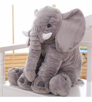 80 cm Uyku Arkadaşım Fil Peluş - Dev Fil (Gri)