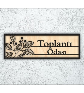 10x20 cm Toplantı Odası Yazılı Ahşap Yönlendirme Levhası