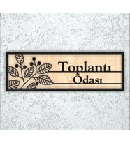 10x20 cm Toplantı Odası Yazılı Ahşap Yönlendirme Levhası