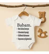 Pia Baby B23 %100 Pamuk BABAM Yazılı Bebek Body (Ekru)