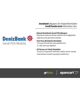 OpenCart - Denizbank Sanal POS Modülü