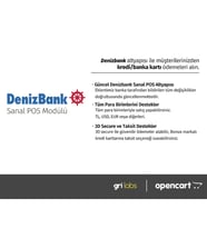 OpenCart - Denizbank Sanal POS Modülü