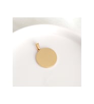 16L Çelik Gold Yuvarlak Plaka Kolye Ucu - 2,5 cm Minimalist Tasarım