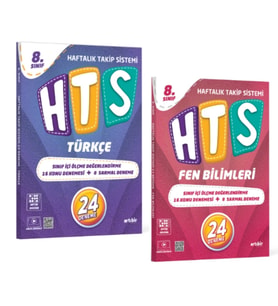 ARTIBİR YAYINLARI LGS 8.SINIF HTS TÜRKÇE - FEN BİLİMLERİ HAFTALIK TAKİP SİSTEMİ 24 DENEME