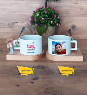 Rusça Öğretmeni Kupa Bardak Ahşap Altlıklı Kısa Fotoğraflı Öğretmenler Günü Hediyesi