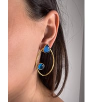 Kadir Jewellery 22 Ayar Altın Kaplama Geometrik Küpe -El İşçiliği Ve Hipoalerjenik Küpe