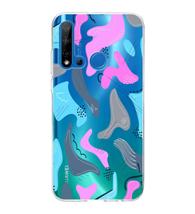 Huawei P20 Lite 2019 Uyumlu Kapak Abstrackt Tasarımlı Şeffaf Silikon Kılıf