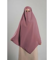 Gül Kurusu Pratik Hazır Geçmeli Tesettür Eşarp Krep Bağcıklı Çift Katlı Sufle Hijab 2314_18