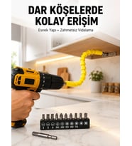 12’li Akrobat Bits Vidalama Seti Esnek Uç Çok Yönlü Kullanım Yeni Nesil