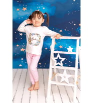 Pia Baby Premium %100 Pamuk İsme Özel Çocuk Pijama Takımı 1-8 Yaş 5053-14 (Pembe)