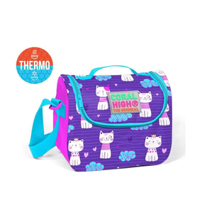Coral High Kids Mor Kedi Desenli Thermo Beslenme Çantası 22843