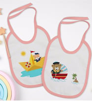 BK Kids Sevimli Kaptan Tasarımlı 2’li Pembe Mama Önlüğü-1
