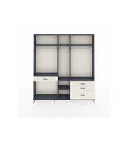 Arges Dolap 7 Raflı 4 Çekmeceli 3 Askılı 220x30x243 Antrasit-Antrasit/Aytaşı