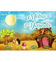 Resim Yapan kirpi Temalı Doğum Günü Afişi 50x70 cm