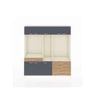 Hyperion Dolap 8 Raflı 4 Çekmeceli 3 Askılı 220x44x243 Aytaşı-Antrasit/Çam
