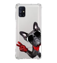 PrintiFy Samsung Galaxy M51 Uyumlu Köpek 2 Baskılı Şeffaf Köşe Korumalı Antişok Kılıf