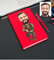 Kişiye Özel Asker Tasarımlı Karikatür Defter Ve Kalem Seti 88