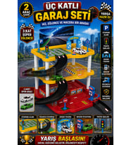 Üç Katlı Garaj Seti - Otopark Seti - Araba Seti - Araç Seti - Üç Katlı Otopark