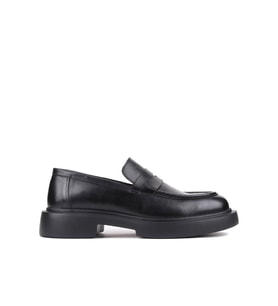 Shoetyle - Siyah Deri Bağcıksız Erkek Klasik Ayakkabı 250-2375