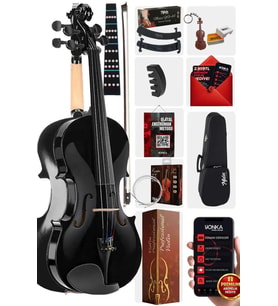 Midex HGA44BK-TYS Full Siyah Set Keman 4/4 (Yastık Reçine Çanta Yedek Tel Susturucu Yay)