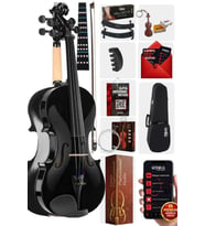 Midex HGA44BK-TYS Full Siyah Set Keman 4/4 (Yastık Reçine Çanta Yedek Tel Susturucu Yay)