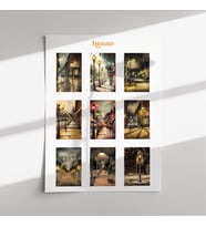 Gece Sokak Temalı Sticker Seti (1 adet A6)  Ajanda, Planlayıcı, Defter, Çıkartma (Çok Renkli)