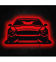 2008 Mustang Tasarımlı Led Mdf Duvar Tablosu, 6mm Ahşap Duvar Dekoru