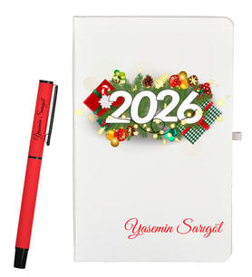 Yılbaşı Hediyesi Kişiye Özel Defter ve Roller Kalem Hediye Seti