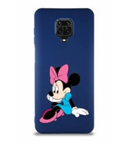 Xiaomi Redmi Note 9 Pro Soft Premier Kapak Minnie Mouse-E Tasarımlı Silikon Kılıf - Lacivert (Şeffaf)