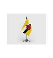 Brunei Devleti Tekli Saten Masa Bayrağı Seti