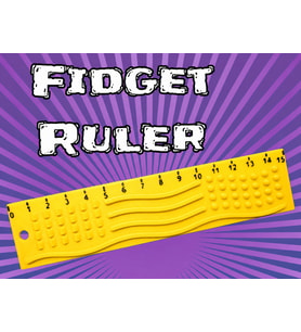 3D Baskı Dokunsal Fidget Cetveli - Kabartmalı Stres ve Odaklanma Oyuncağı - Sarı