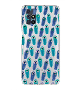 PrintiFy Samsung Galaxy M51 ile Uyumlu Nazar Boncuğu 4 Baskılı Kamera Korumalı Şeffaf Silikon Kılıf