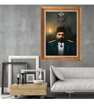 Altın Varaklı Paspartulu Çerçeveli Tablo a1636