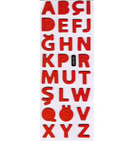 Sticker Kabartmalı Sticker Defter Planlayıcı Etiket (cb507) 16x7 cm- Kırmızı Harfler