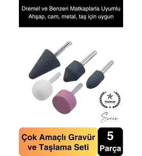 Premium 5 Parça Hobi Gravür Taşlama Ucu Mini Metal Ahşap Oyma Seti Parlatma Zımparalama Fırçalama