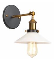 RİOLİGHT RETRO TEKLİ METAL DUVAR APLİK ŞAPKA ÇAPI: 22CM (Siyah - Beyaz)