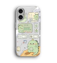 iPhone 16 Uyumlu Tatlı Kawaii Desenli Şeffaf Telefon Kılıfı