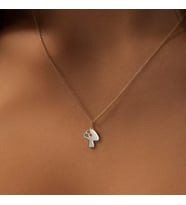 Minimal Mantar Figürlü Kolye 925K Gümüş
