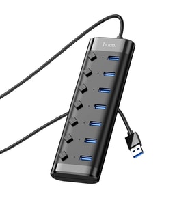 Hoco HB40 7xUSB 2.0 Anahtarlı USB Hızlı Şarj ve Veri Okuyucu-(5775) - 1OL3343-4764