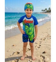Cg Kids Avengers Hulk Erkek Çocuk Tulum Mayo Boneli Takım
