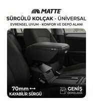 Üniversal Her Araca Uygun Lüx Sürgülü Kol Dayama Kolçağı Kızaklı Yüksek Kalite Oto Araç Kolçak Siyah