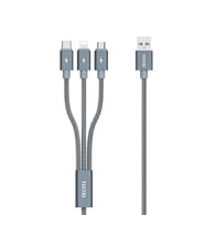 Tecno TCN31 3in1 Lightning, Type-C, Micro Çıkışlı Örgülü Hızlı Data ve Şarj Kablosu (TECNO Türkiye Garantili)